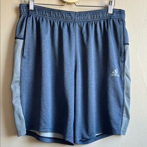 Adidas Blue Gray Men’s Athletic Shorts for Performance. Elastic Waist. Size XL.